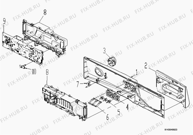 Взрыв-схема стиральной машины Zanussi ZWG1861W - Схема узла Command panel 037